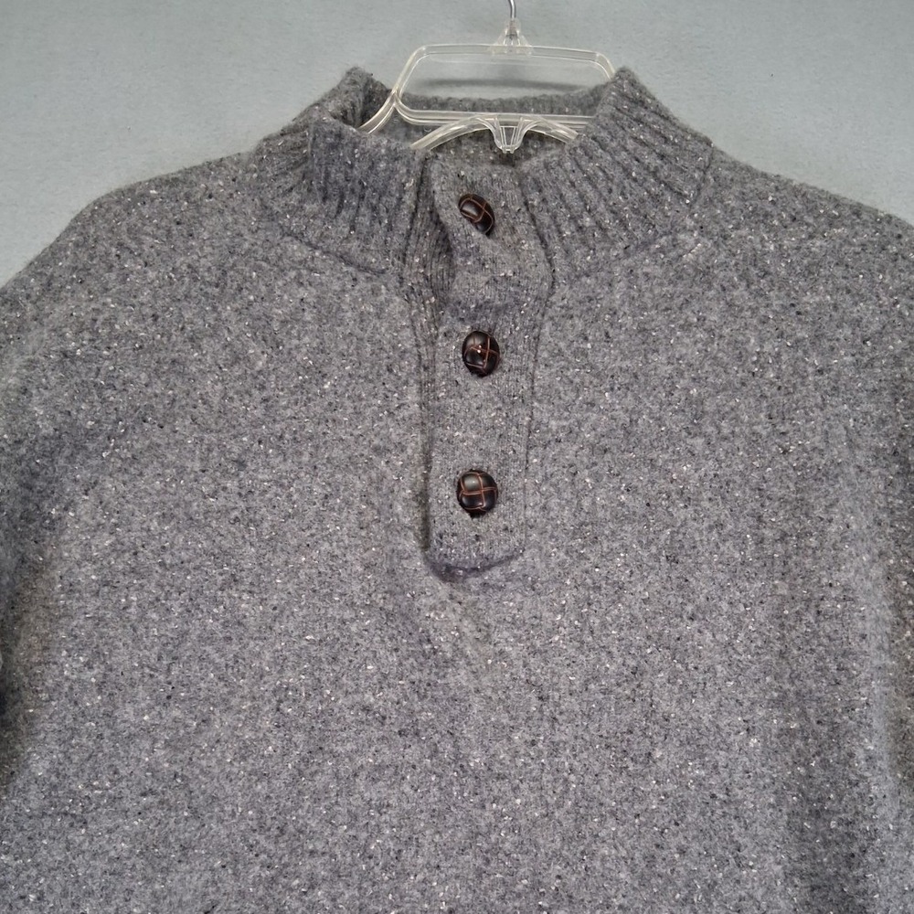 UNTUCKit Gordonne Grey Lambswool Blend Button Mock Neck Sweater Mens XL 41313